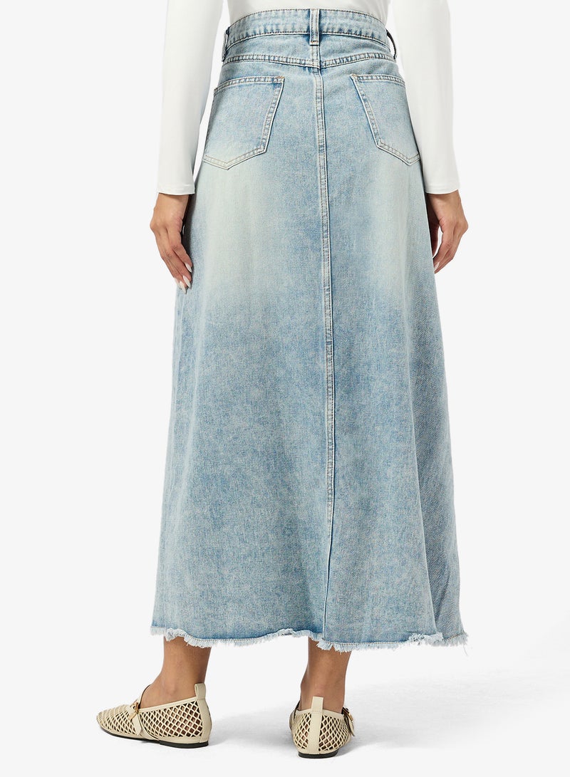 Ginger Denim A Line Maxi Skirt - Image 2